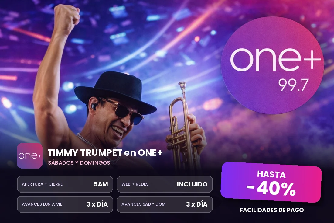 Promo Timmy Trumpet en ONE+ 99.7: hasta 40% de descuento